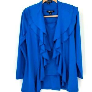 Two pieces set by Gramercy 22, blue‎ small. Ruffled.